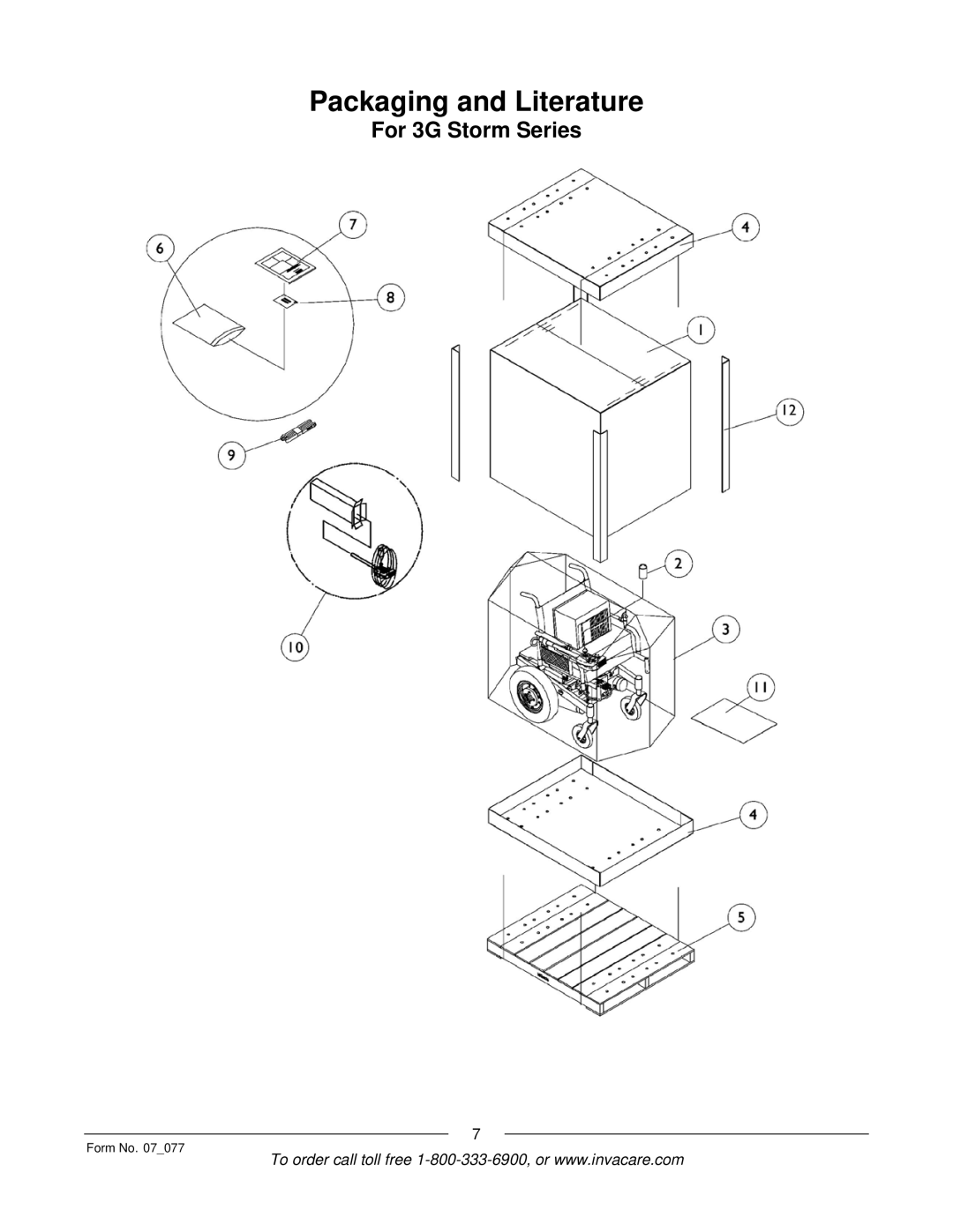 Invacare manual Packaging and Literature, For 3G Storm Series 