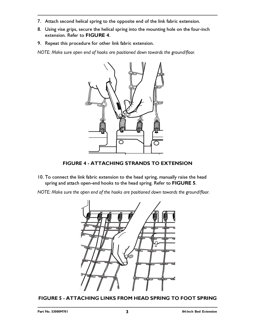 Invacare 5143IVC instruction sheet Attaching Strands to Extension 