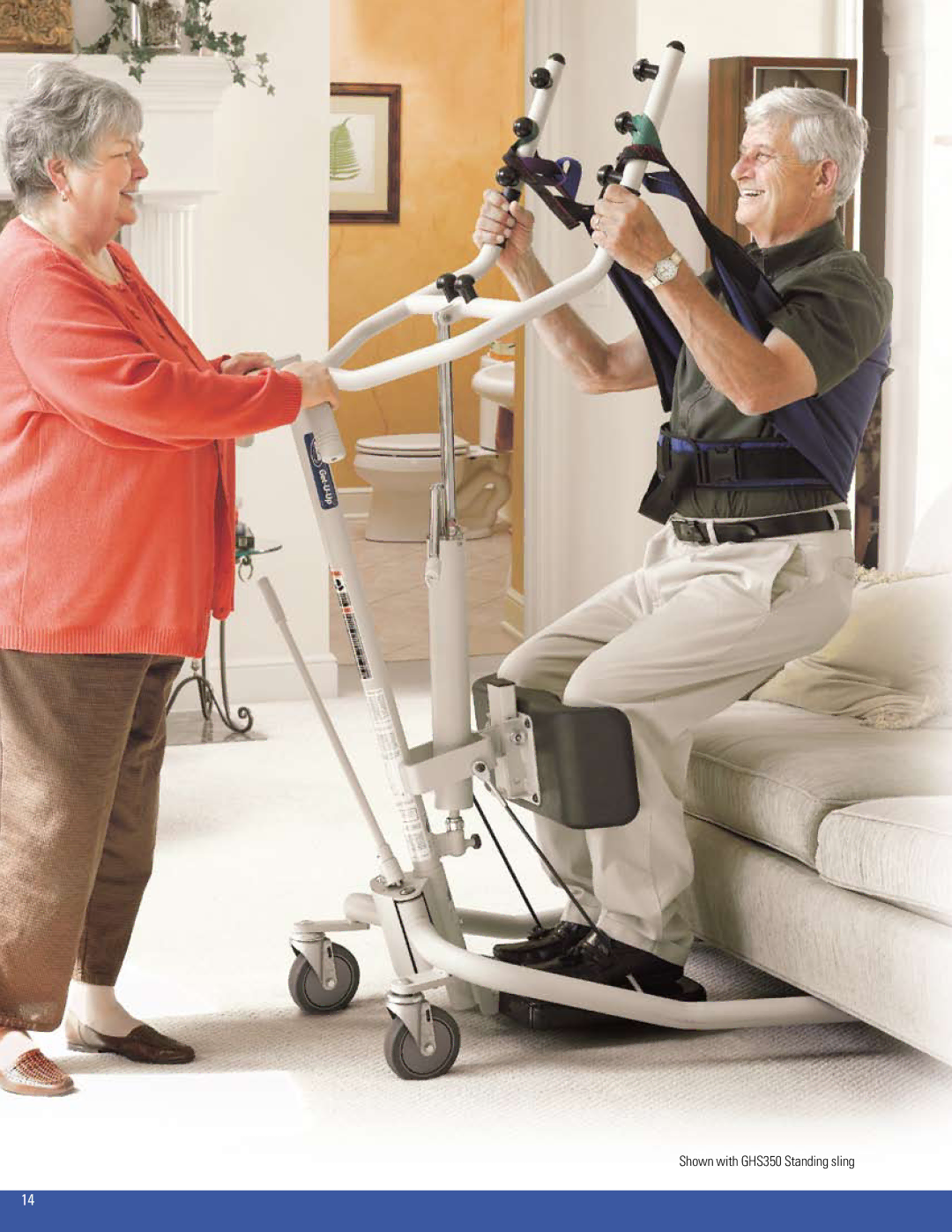 Invacare 600, 450 manual Shown with GHS350 Standing sling 