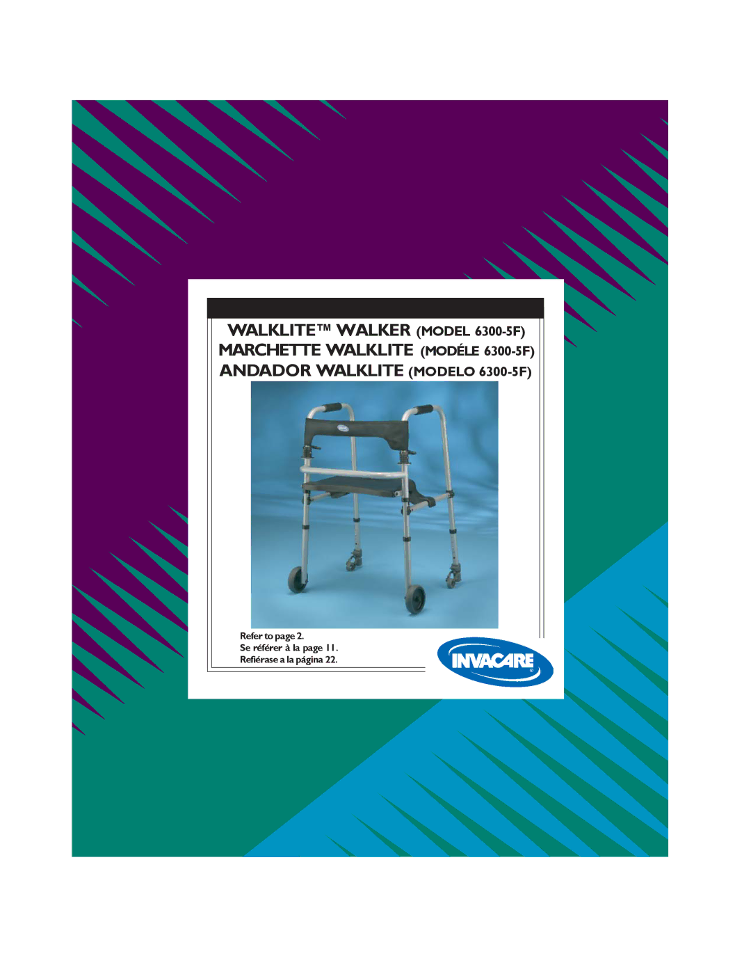 Invacare manual Andador Walklite Modelo 6300-5F 