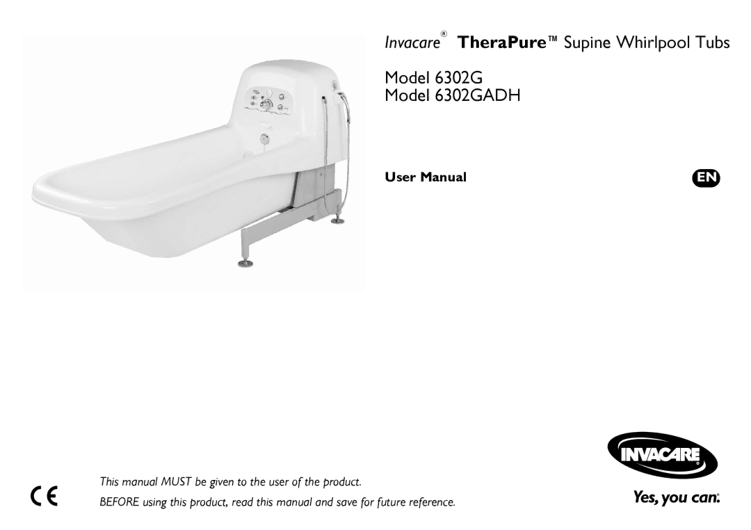 Invacare 6302G user manual 