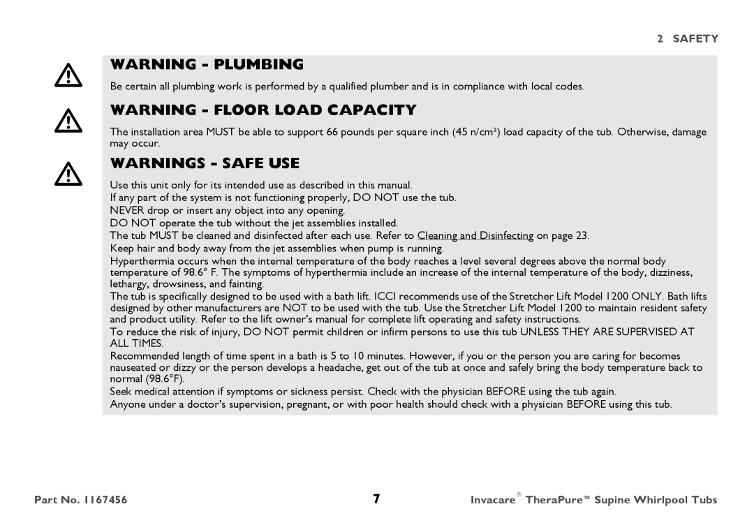 Invacare 6302G user manual Safety 