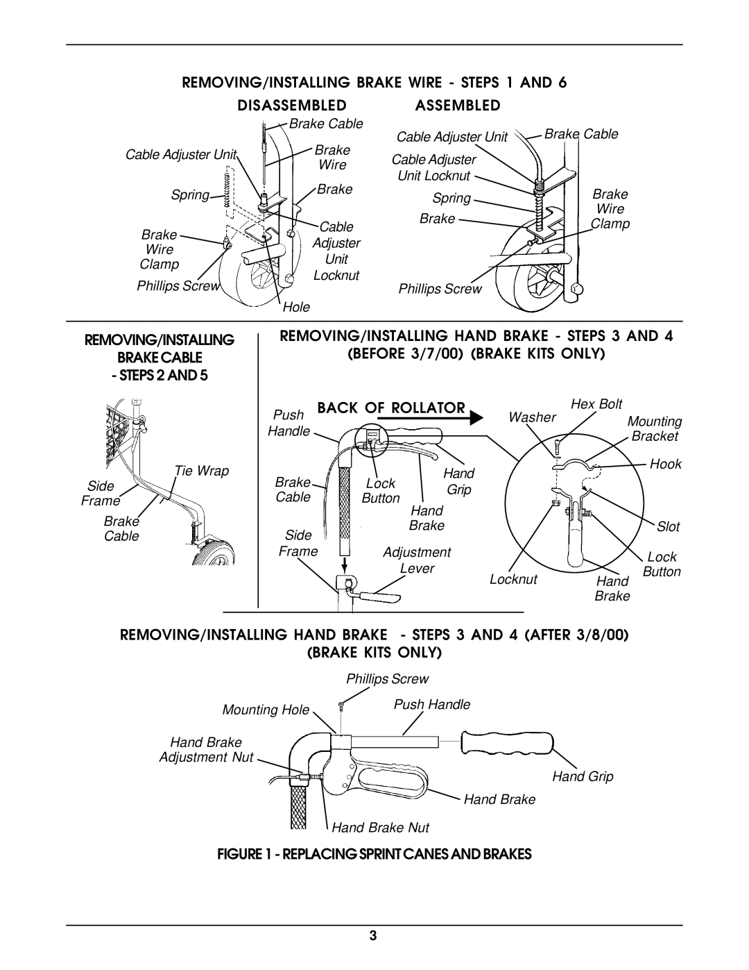 Invacare 65420, 65500, 65600, 65400 operating instructions Disassembled Assembled 