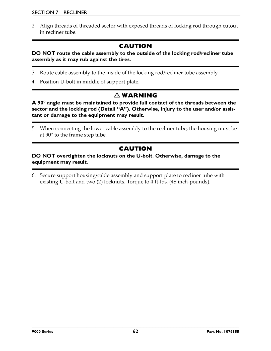 Invacare 9000 Series, 9000 XT, 9000XT Recliner, 9000 XDT, 9000 SL service manual 