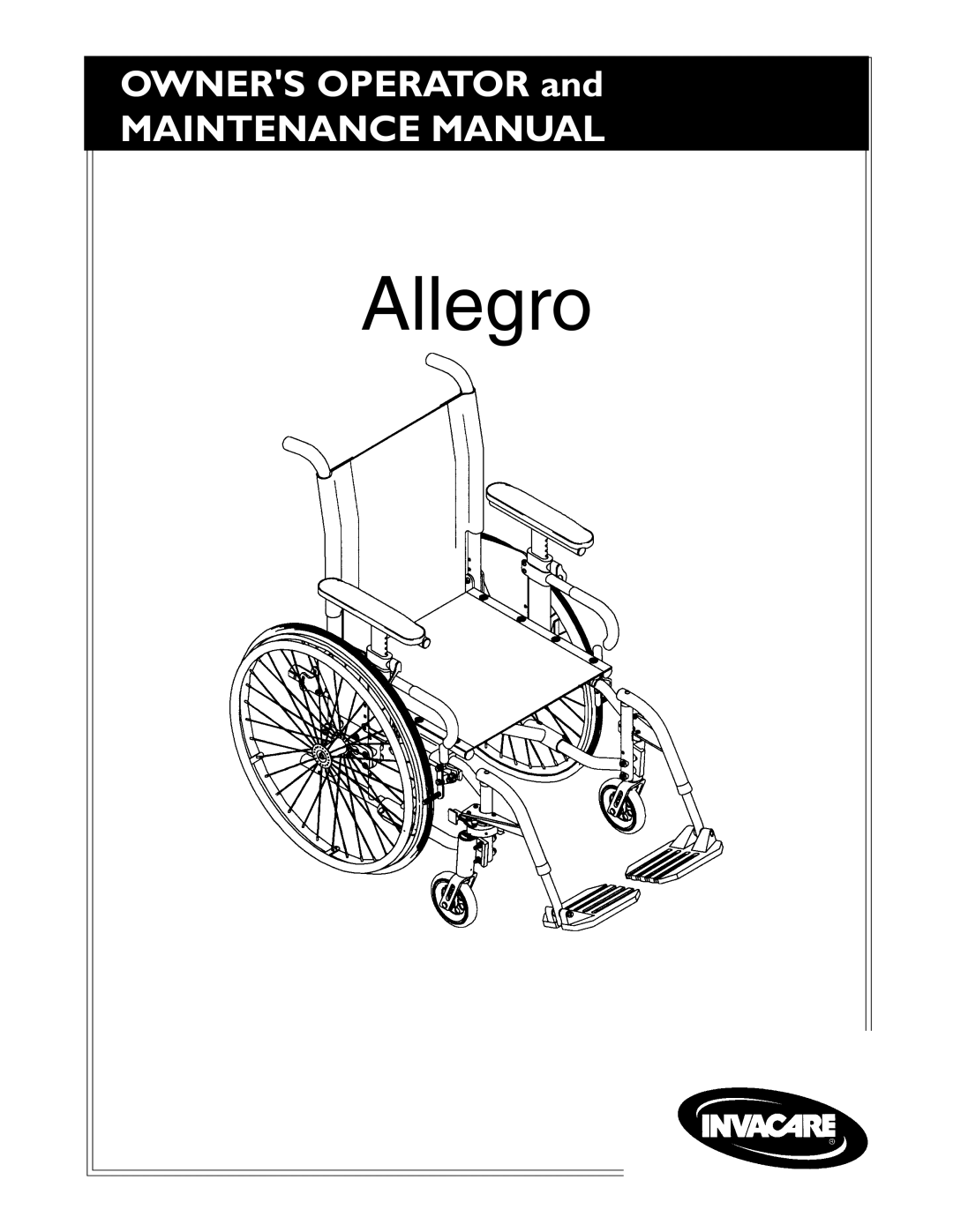 Invacare 1061057, 96-100 manual Allegro 