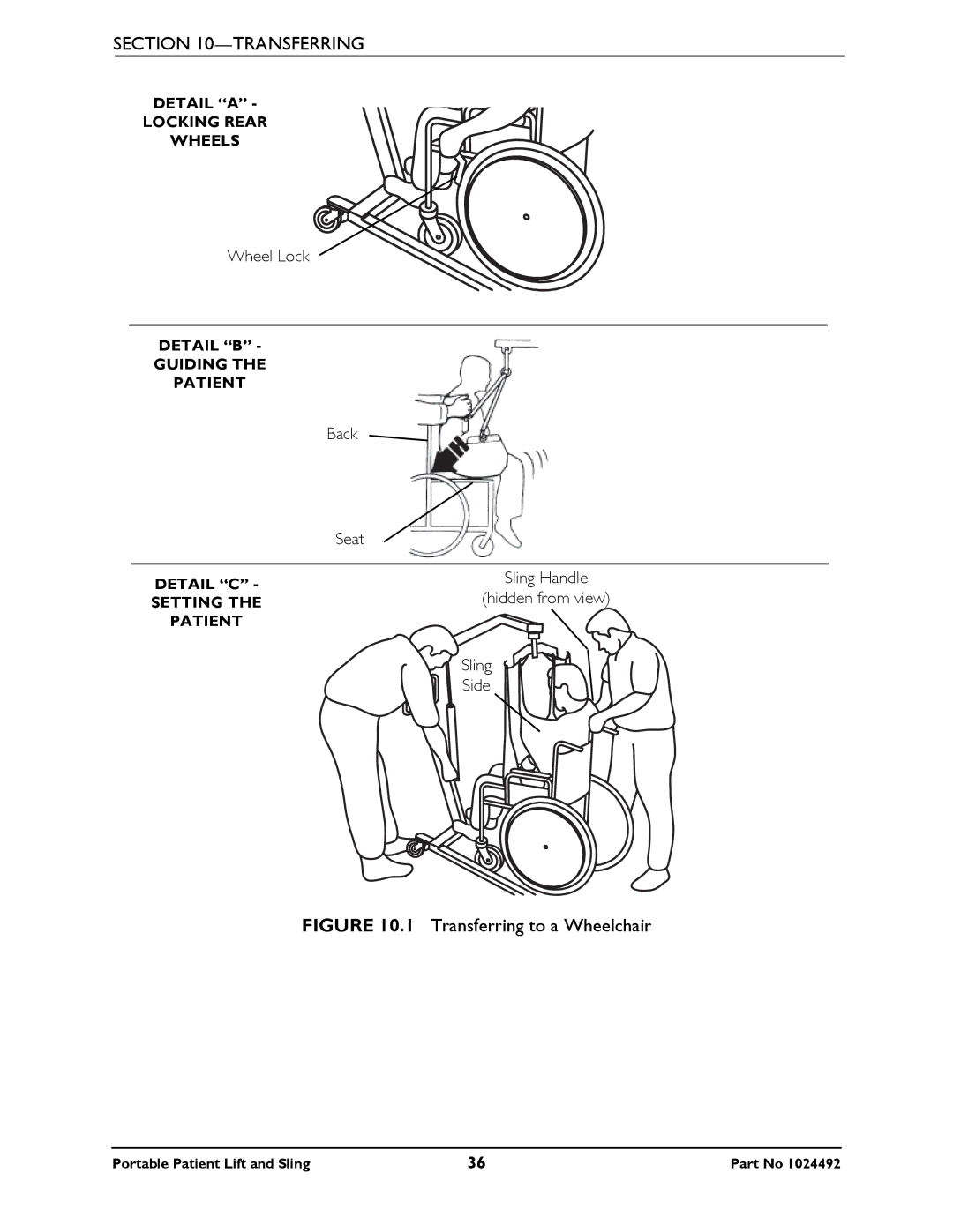 Invacare 9805P manual Transferring to a Wheelchair 