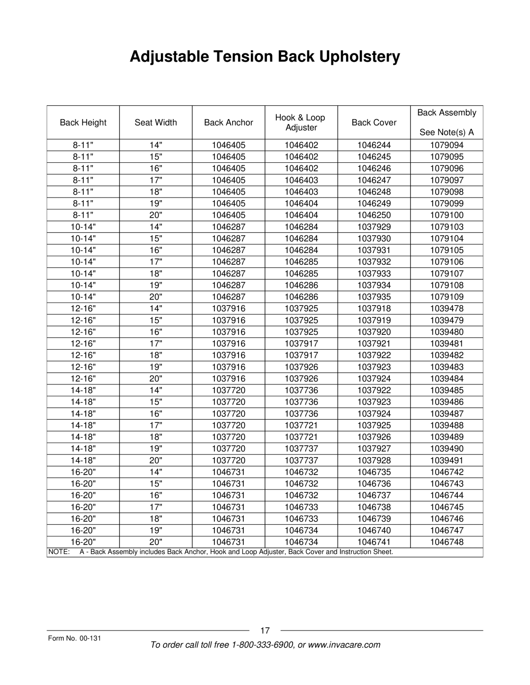 Invacare A-6 manual Instruction Sheet Form No 