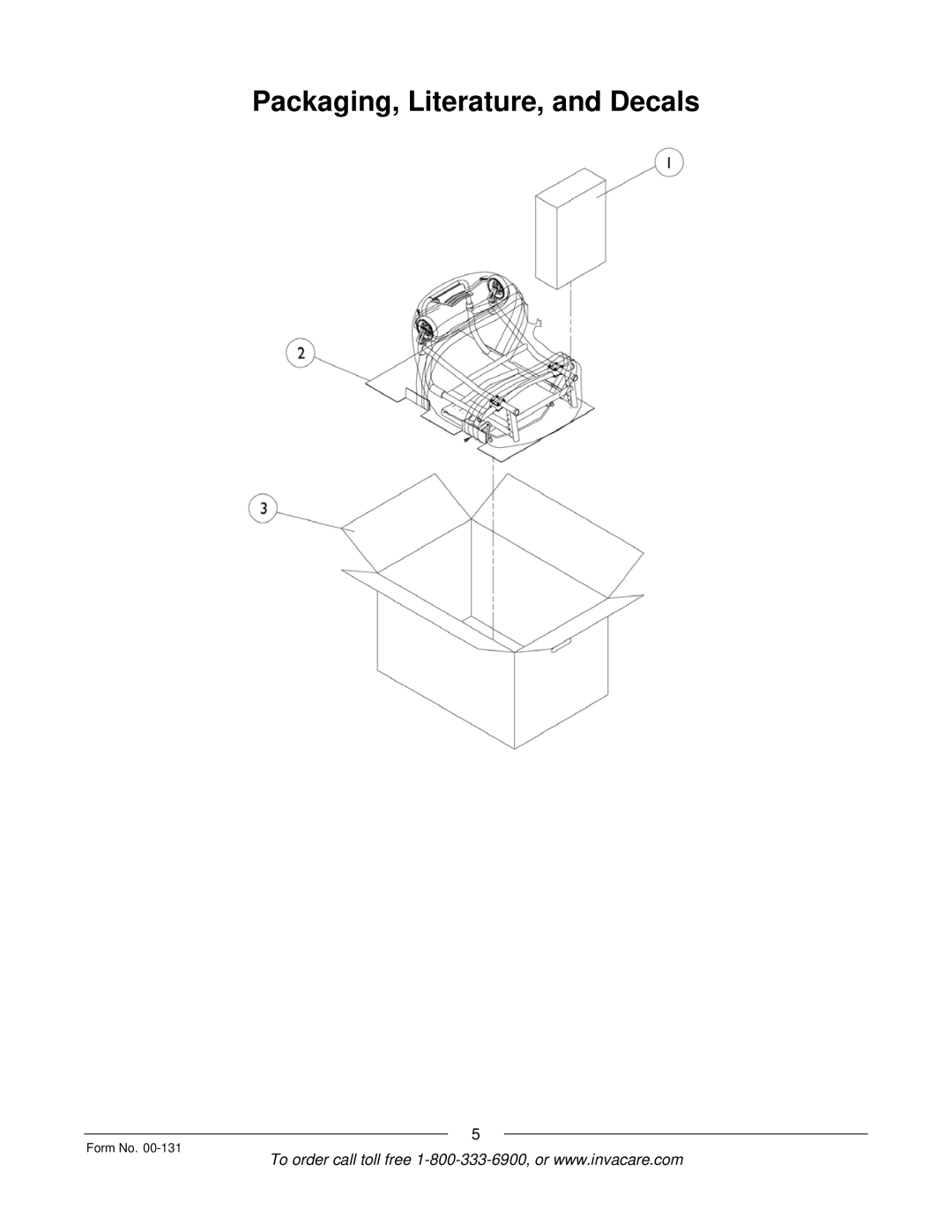 Invacare A-6 manual Packaging, Literature, and Decals 
