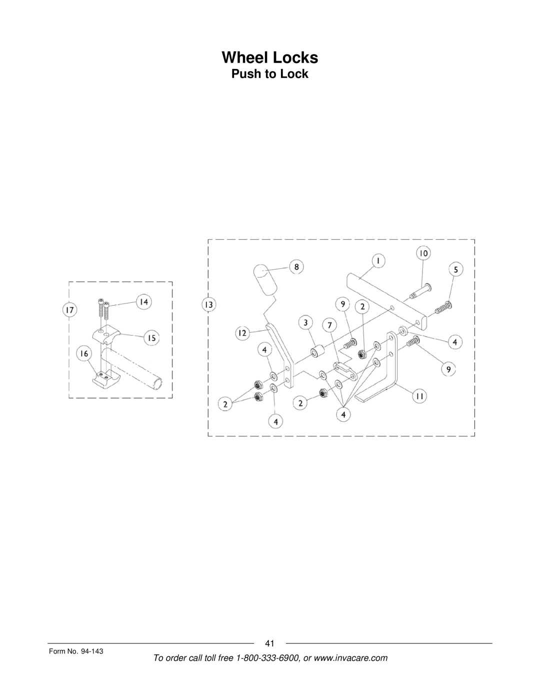 Invacare A-TTM manual Wheel Locks 