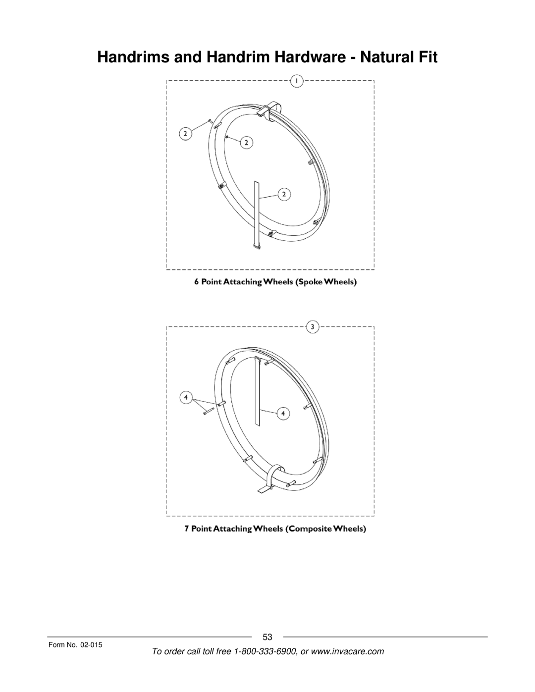 Invacare A4 Titanium manual Handrims and Handrim Hardware Natural Fit 