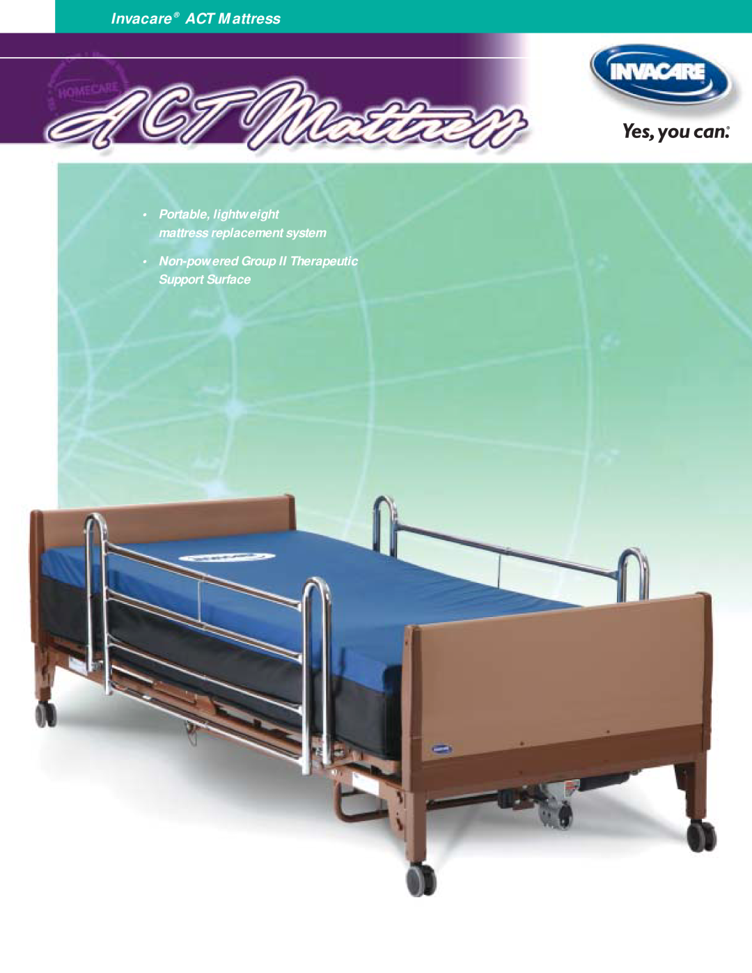 Invacare manual Invacare ACT Mattress, Non-powered Group II Therapeutic Support Surface 