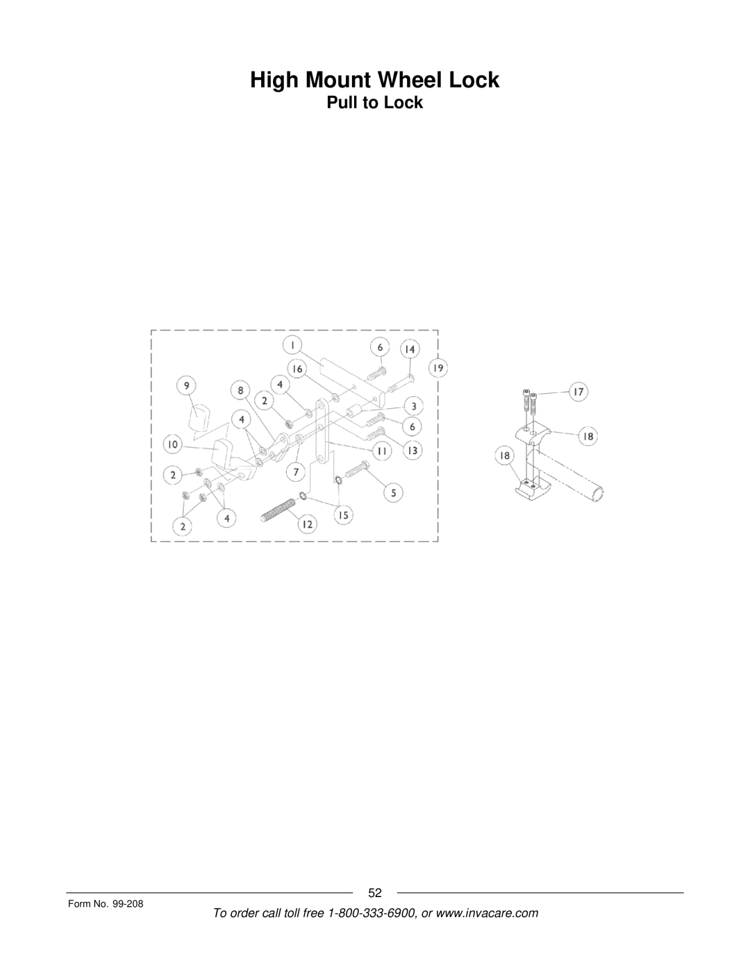 Invacare Allegro manual Pull to Lock 