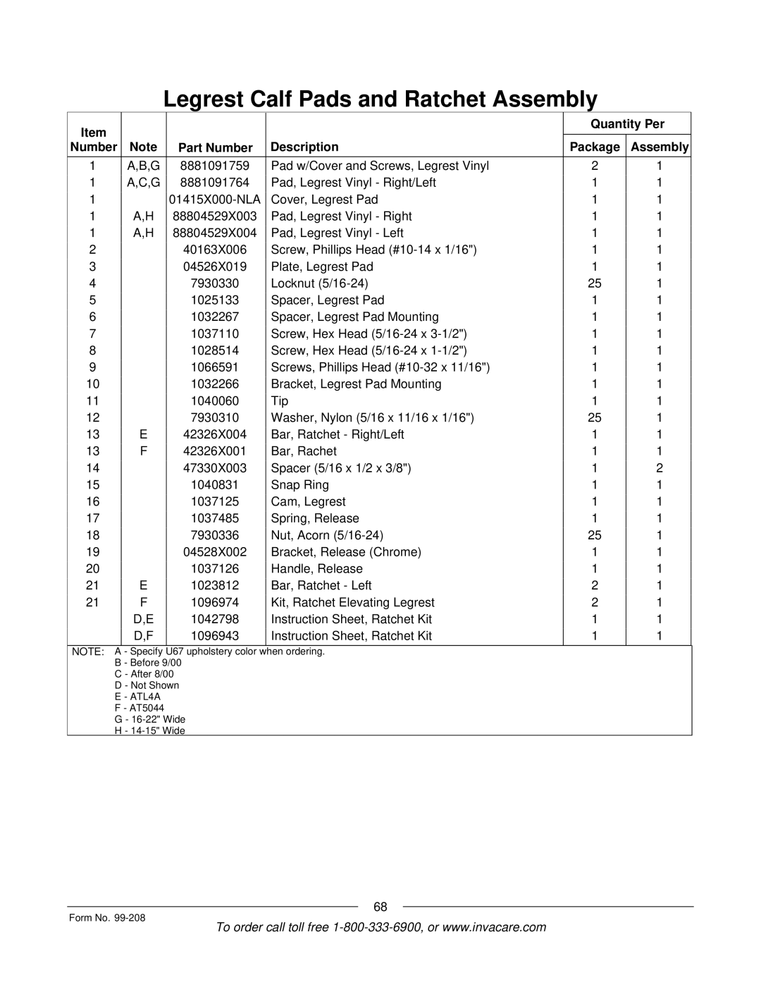 Invacare Allegro manual ATL4A 