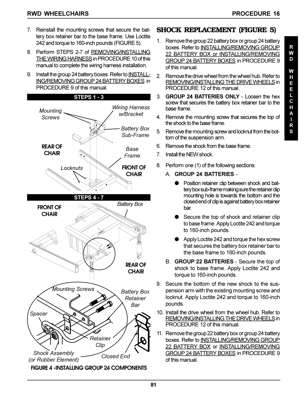 Invacare Arrow, Torque SP Shock Replacement Figure, RWD Wheelchairs Procedure, Spacer Retainer Clip, Or Rubber Element 