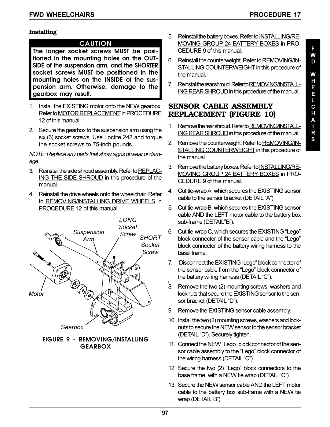 Invacare Torque SP, Arrow Sensor Cable Assembly Replacement Figure, Socket Suspension Screw ArmSHORT Motor Gearbox 