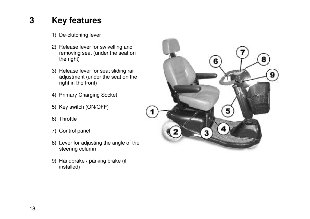 Invacare Auriga10 user manual Key features 