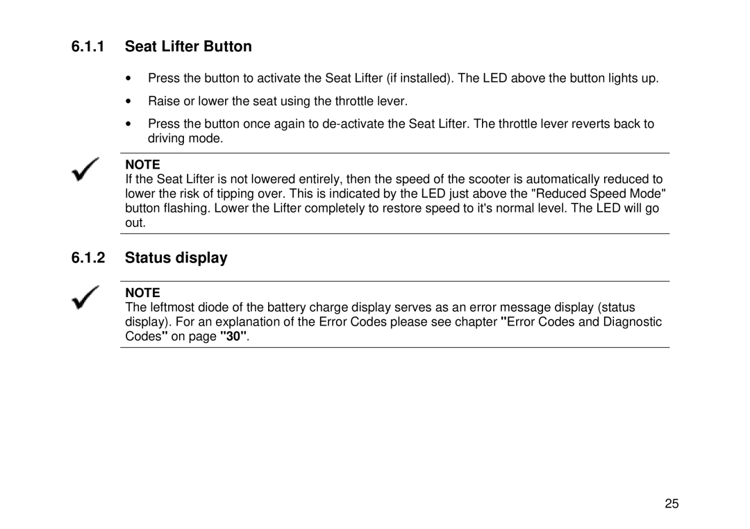 Invacare Auriga10 user manual Seat Lifter Button, Status display 