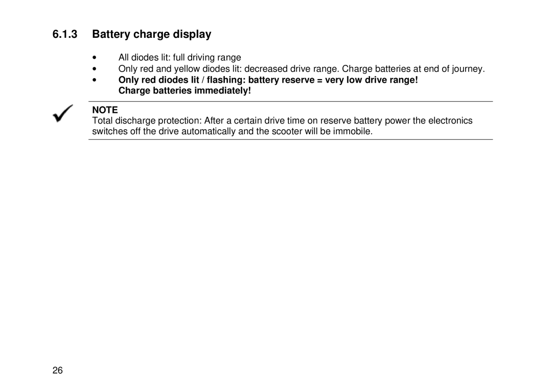 Invacare Auriga10 user manual Battery charge display 