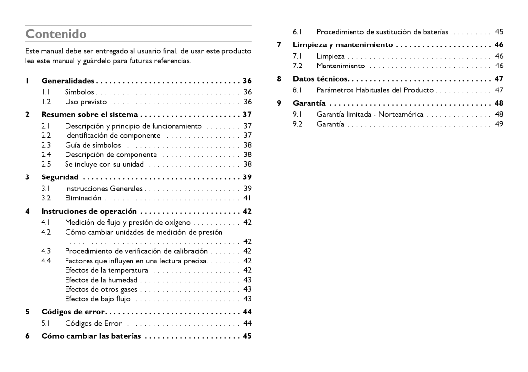 Invacare CE0123 user manual Contenido 