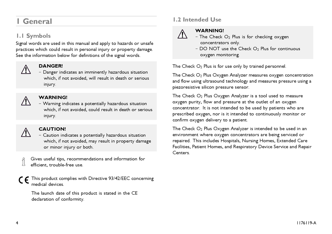 Invacare CE0123 user manual General, Symbols, Intended Use 