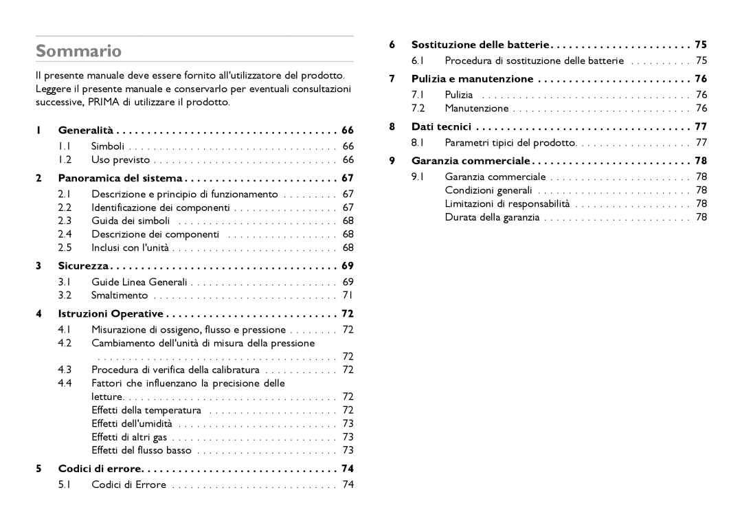 Invacare CE0123 user manual Sommario 