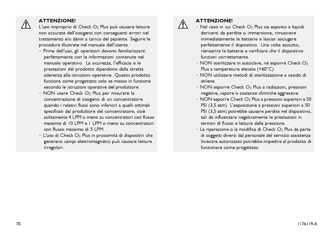 Invacare CE0123 user manual Attenzione 