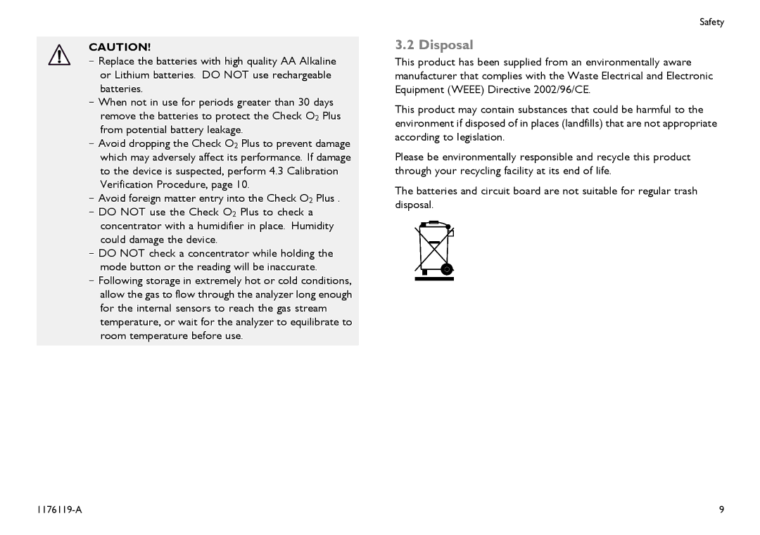 Invacare CE0123 user manual Disposal 