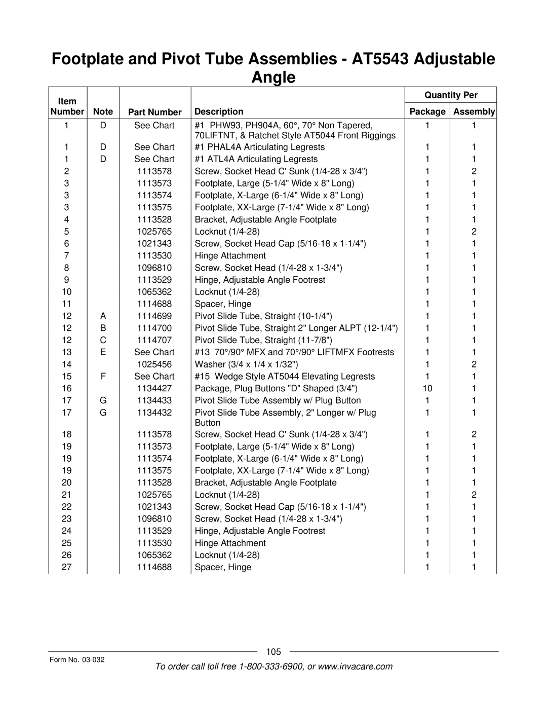 Invacare Compass SPT manual 105 