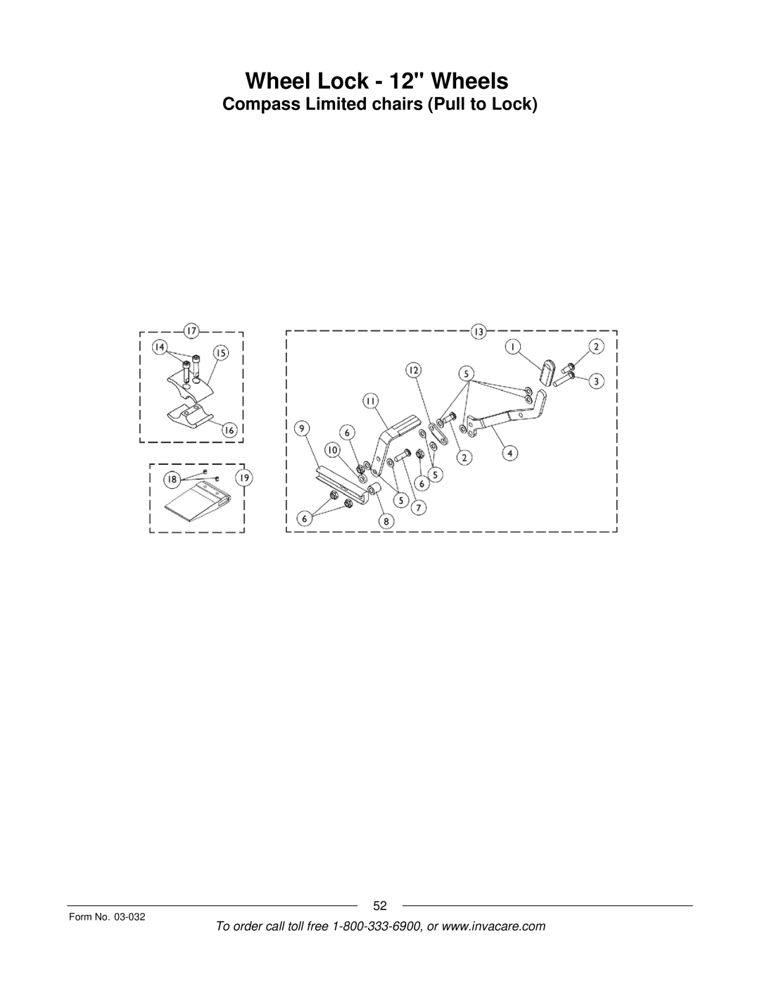 Invacare Compass SPT manual Wheel Lock 12 Wheels 