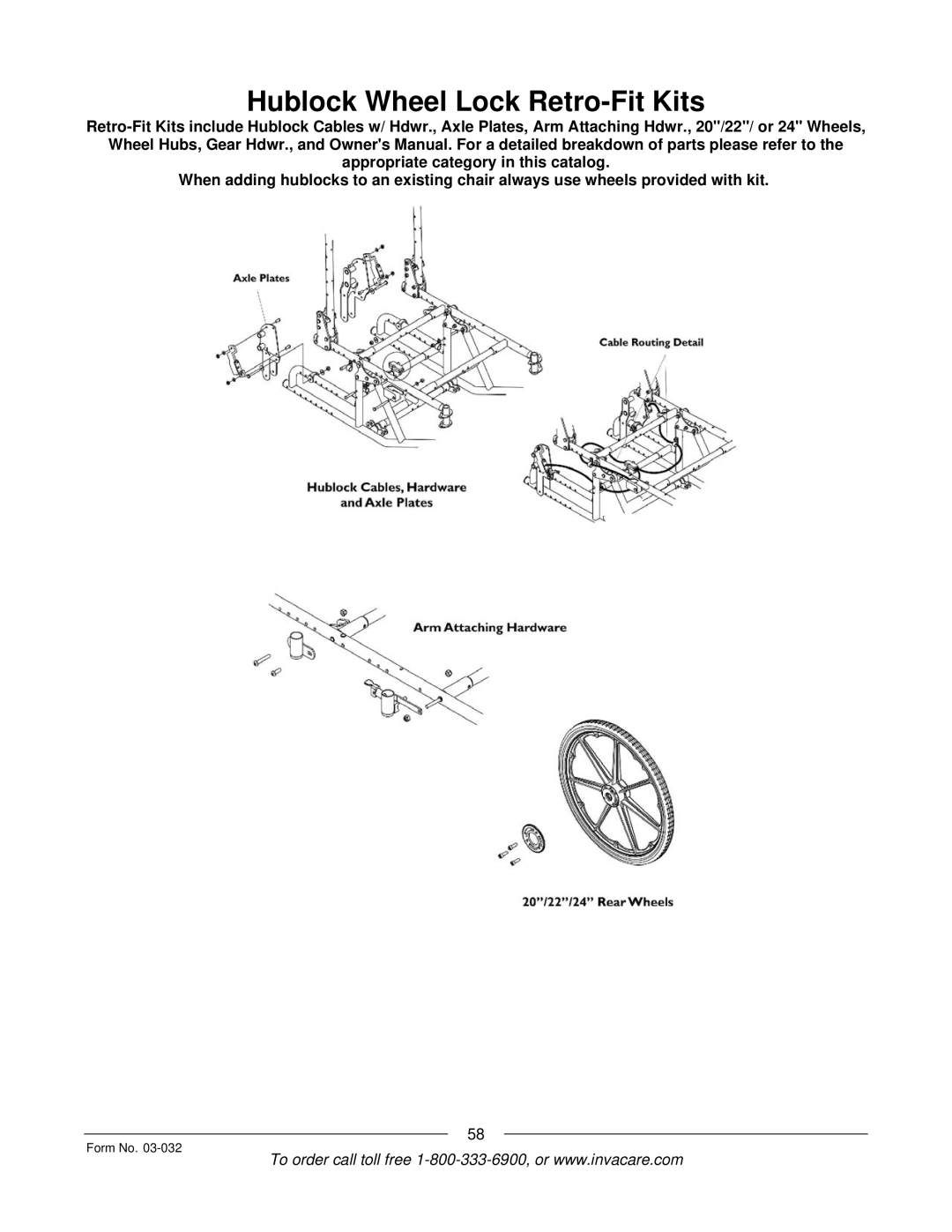 Invacare Compass SPT manual Hublock Wheel Lock Retro-Fit Kits 
