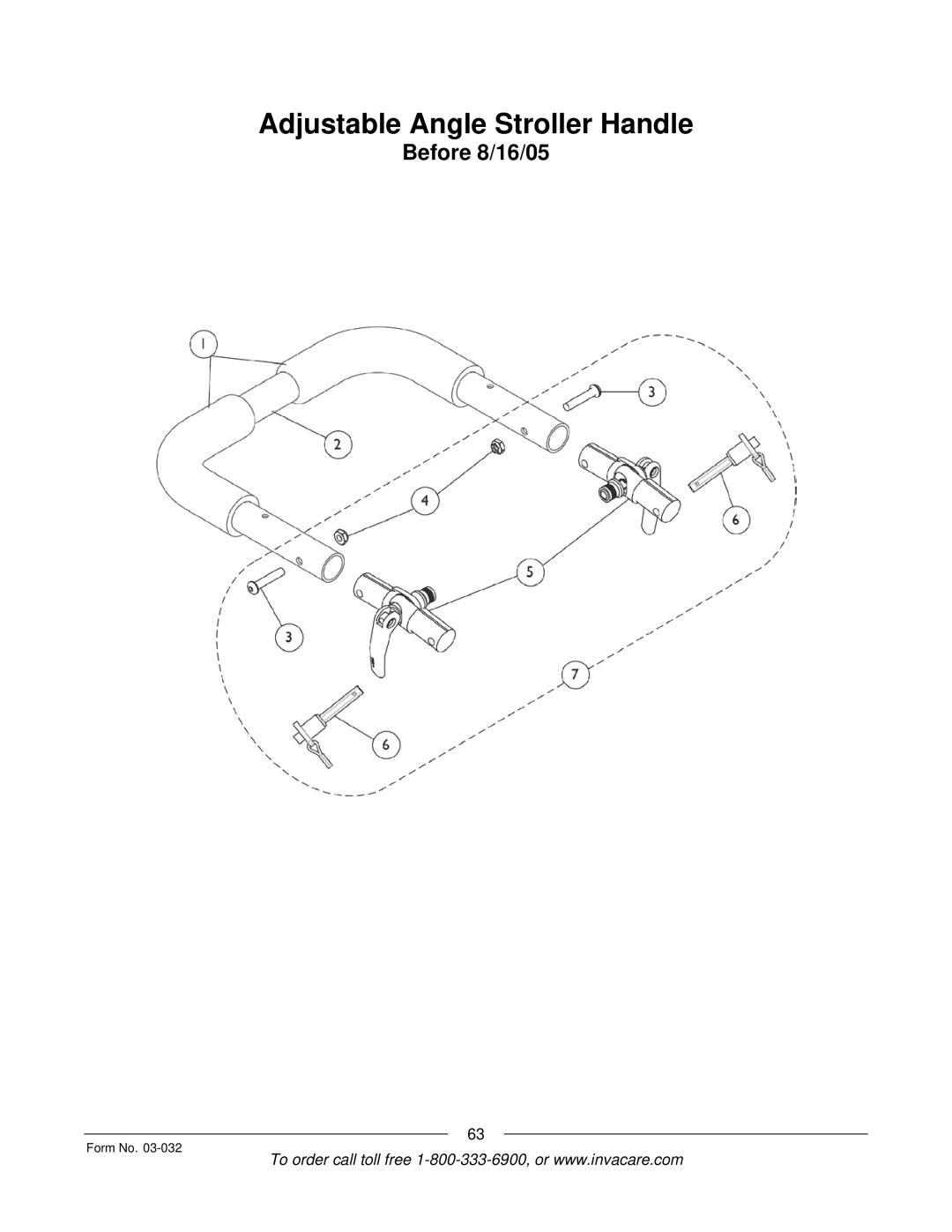 Invacare Compass SPT manual Adjustable Angle Stroller Handle 