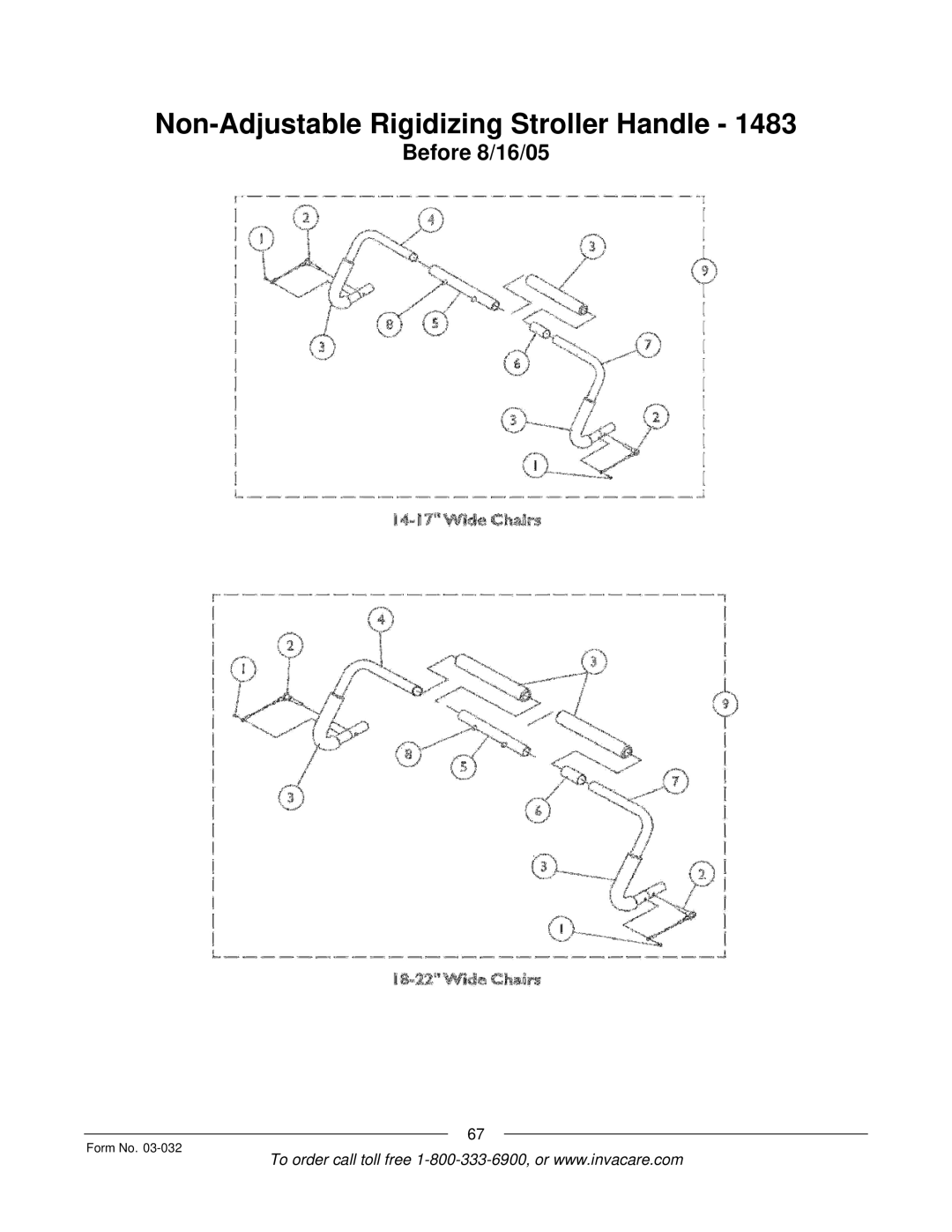 Invacare Compass SPT manual Non-Adjustable Rigidizing Stroller Handle 