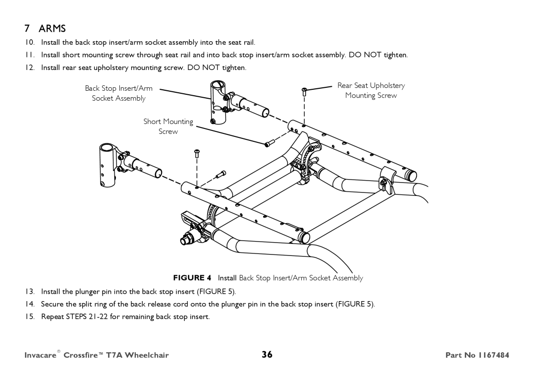 Invacare CT7A user manual Short Mounting 