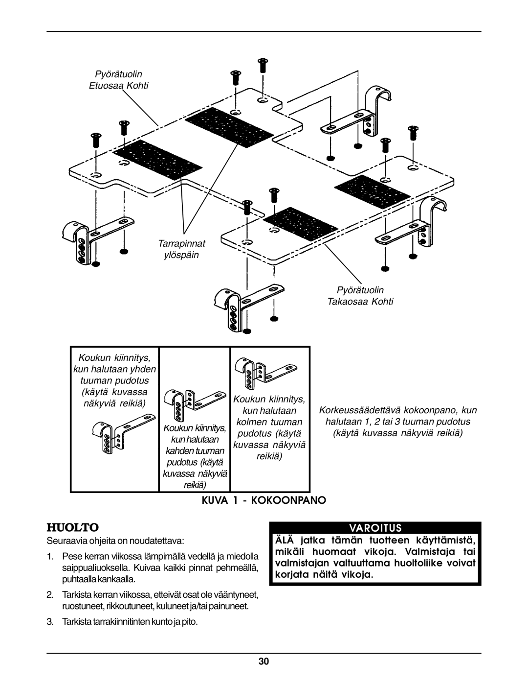 Invacare DBA, DBPA manual Huolto 