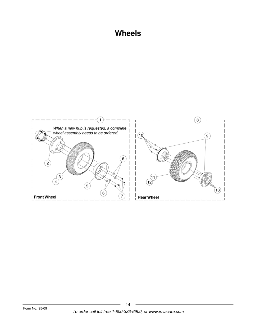 Invacare Discontinued 1/00 manual Wheels 