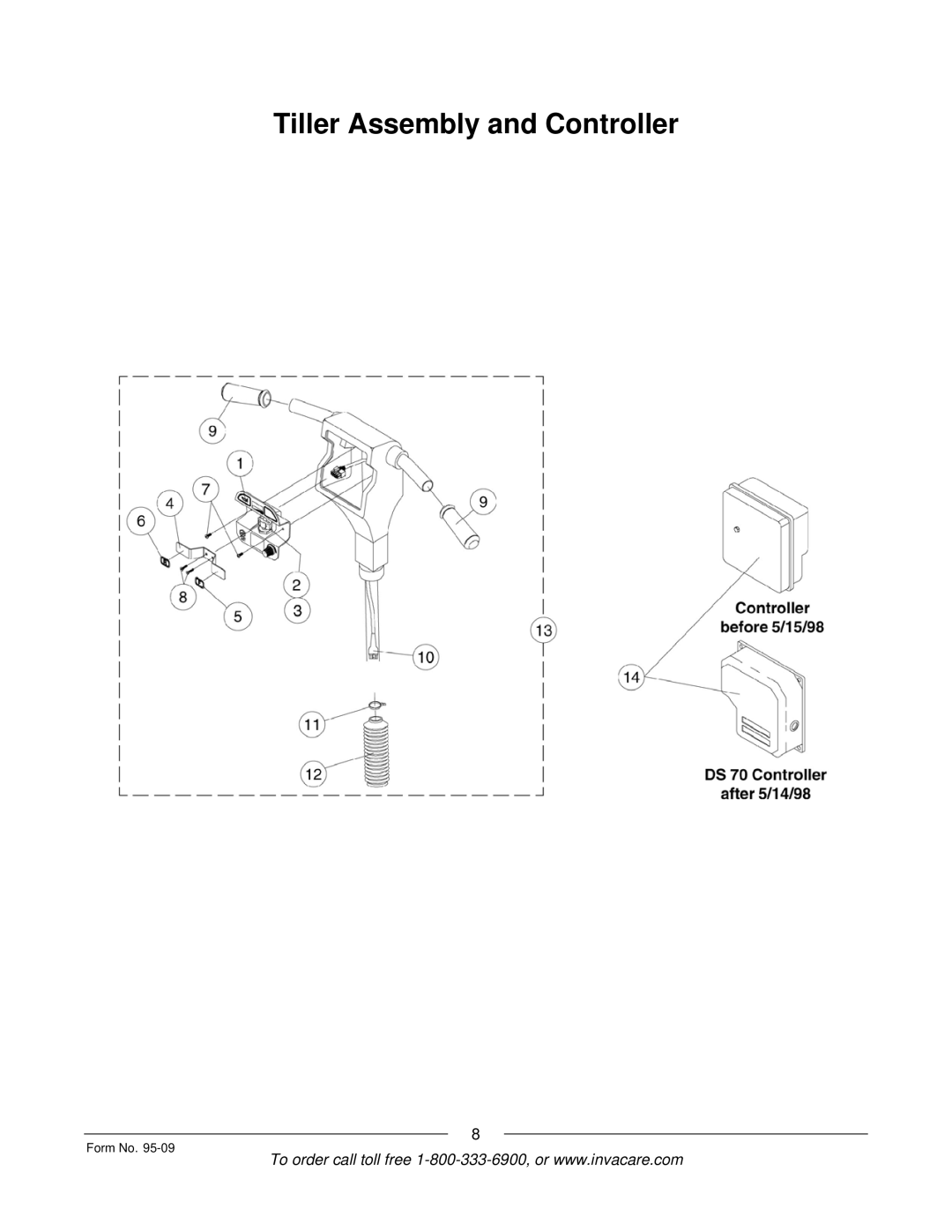 Invacare Discontinued 1/00 manual Tiller Assembly and Controller 