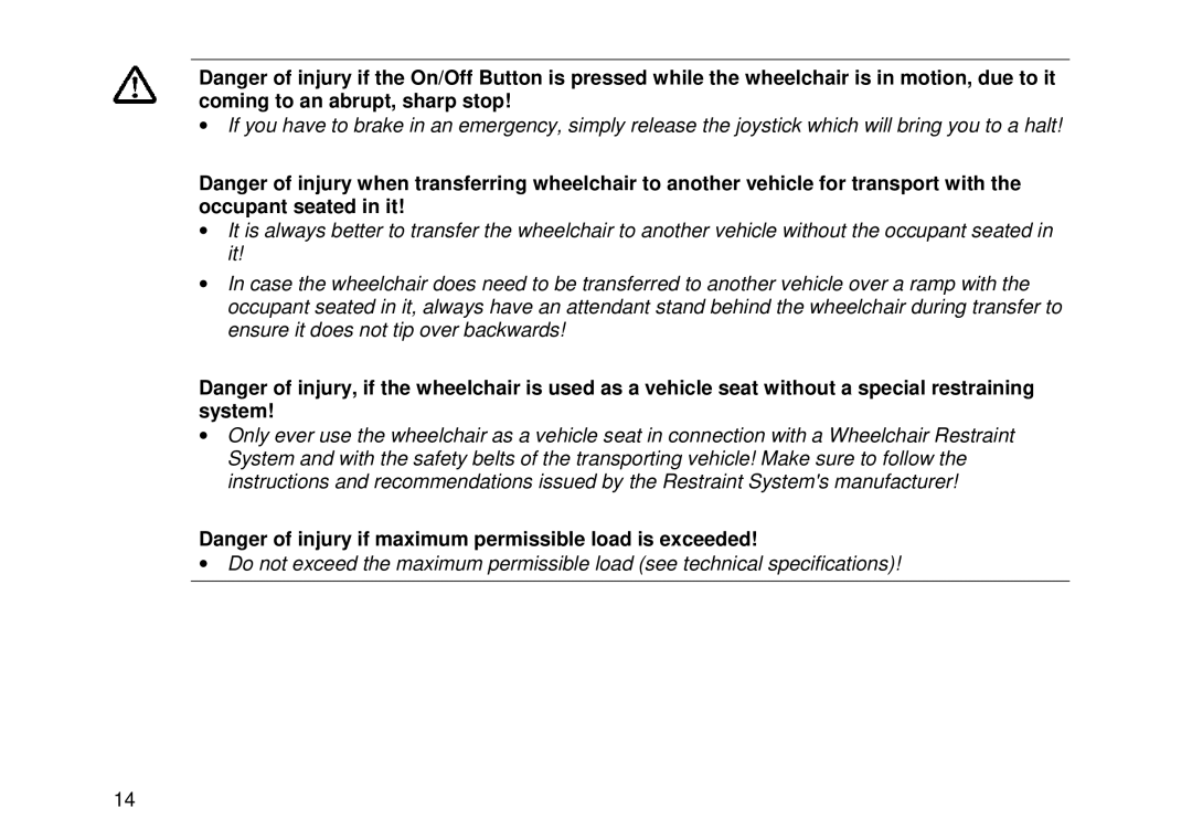 Invacare Electric wheelchair manual 