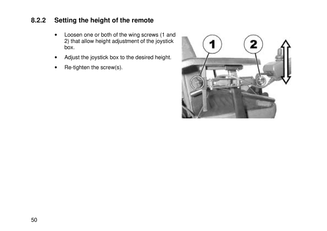 Invacare Electric wheelchair manual Setting the height of the remote 