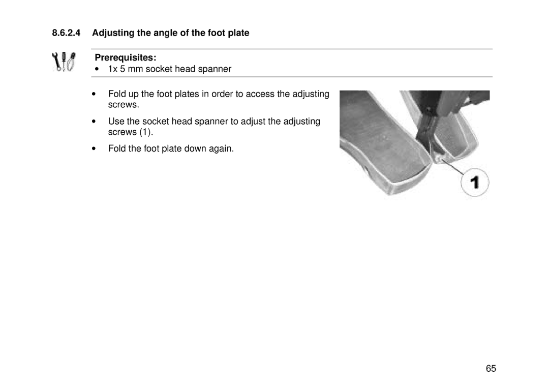 Invacare Electric wheelchair manual Adjusting the angle of the foot plate Prerequisites 