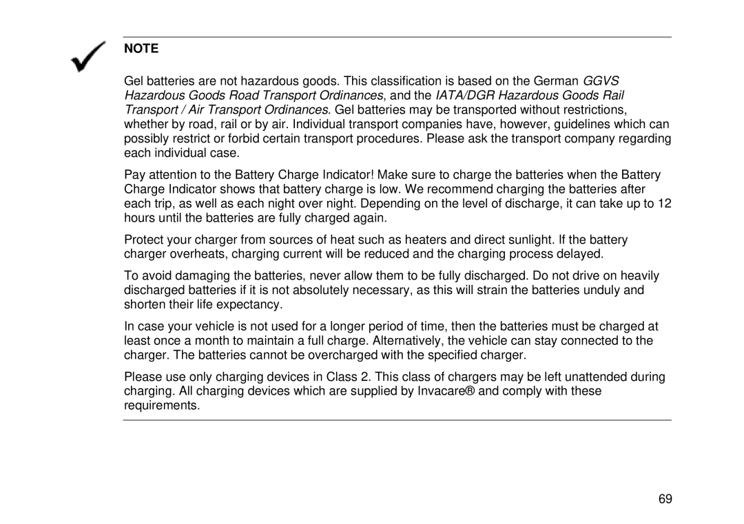 Invacare Electric wheelchair manual 