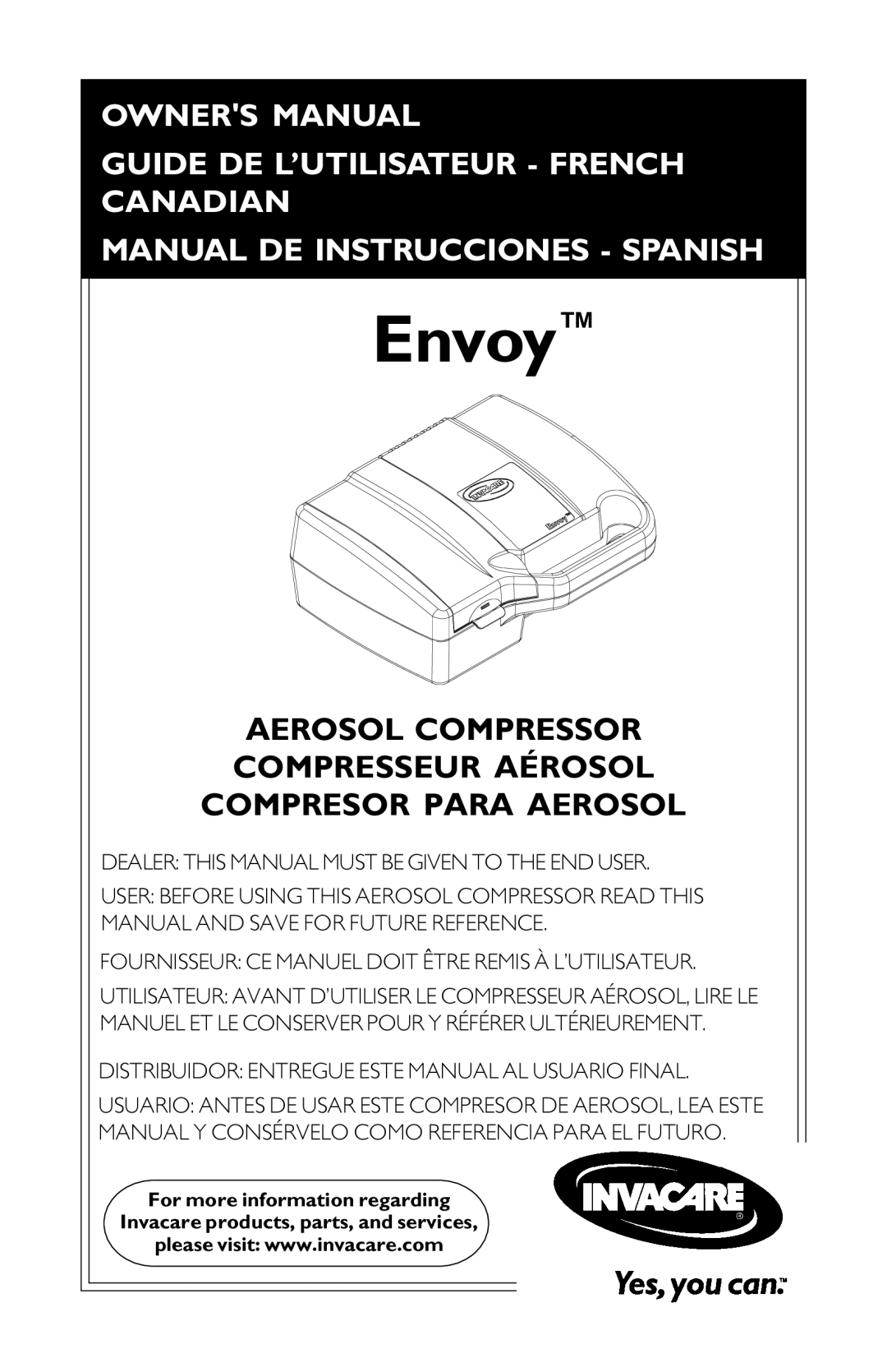 Invacare Envoy owner manual 