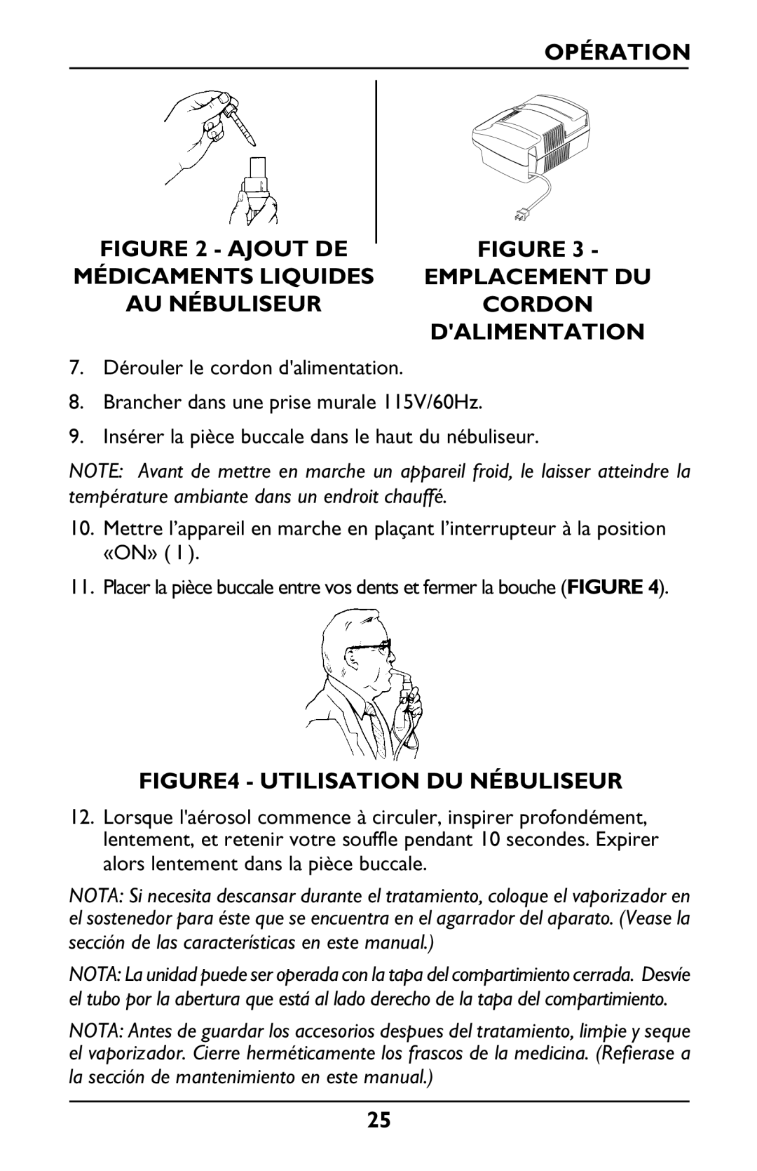 Invacare Envoy owner manual Utilisation DU Nébuliseur 