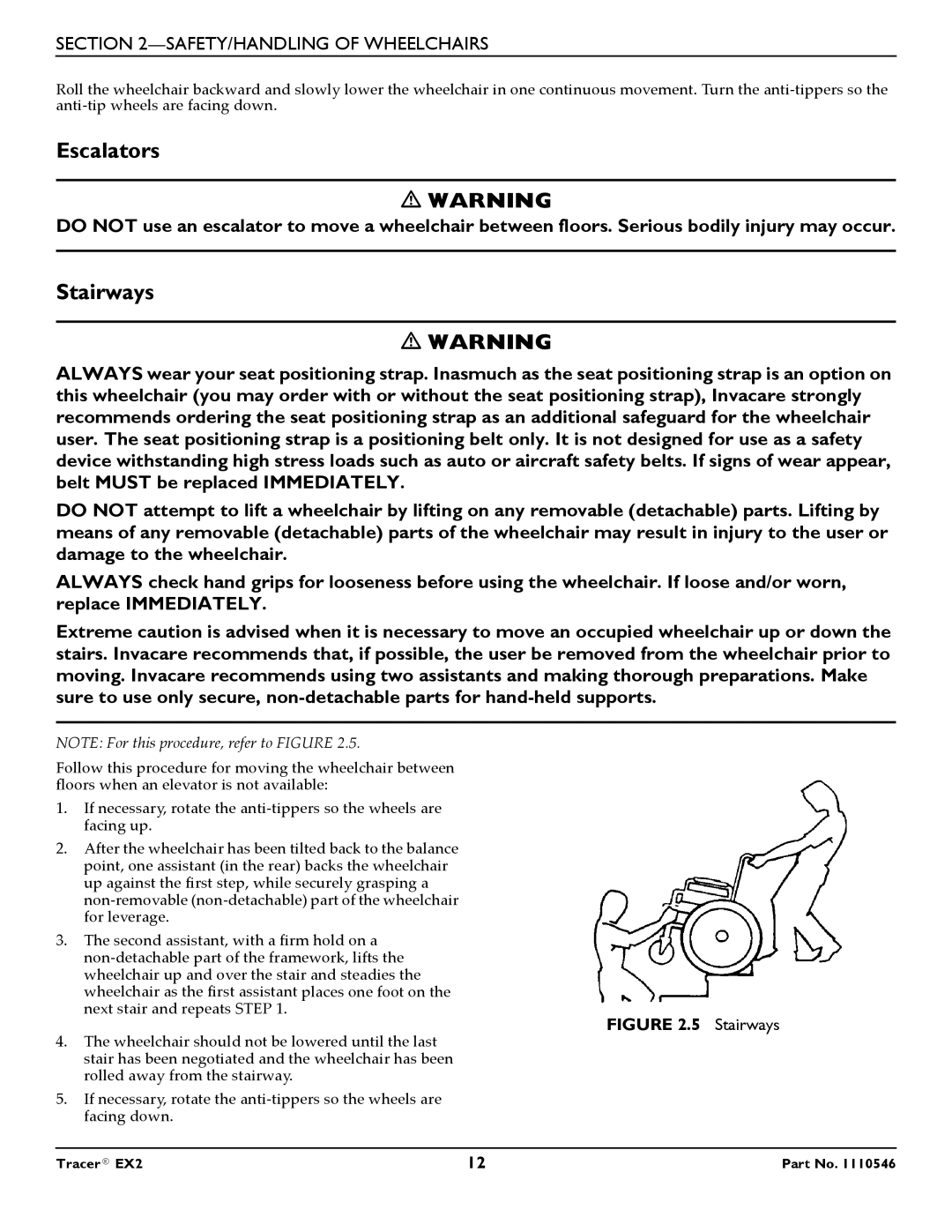 Invacare EX2 warranty Escalators, Stairways 