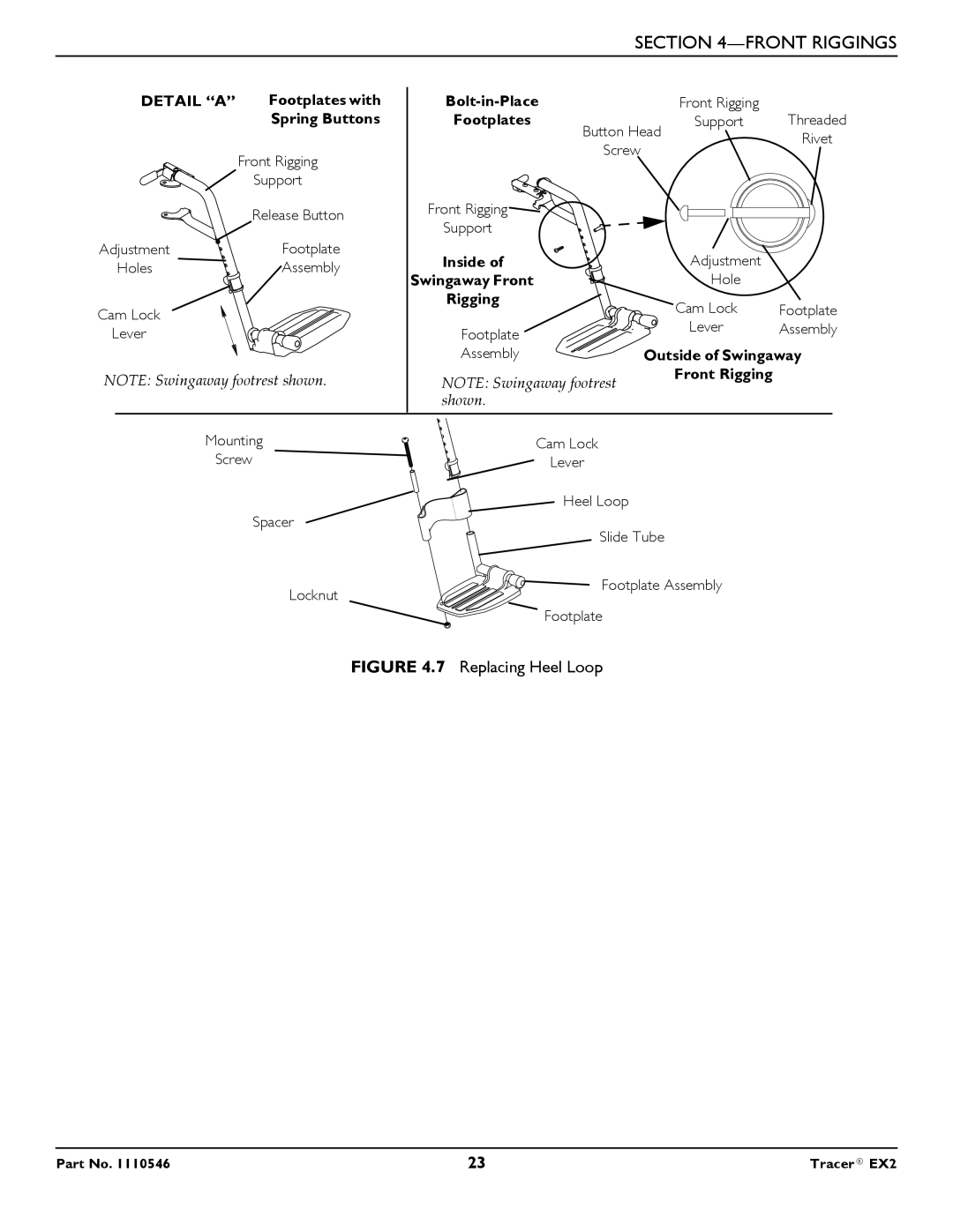 Invacare EX2 warranty Replacing Heel Loop 