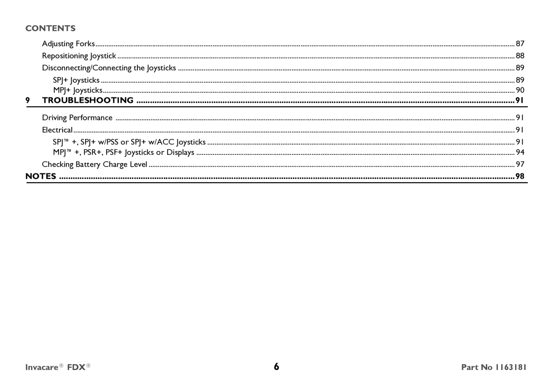 Invacare FDX-CG, FDX-MCG user manual Troubleshooting 