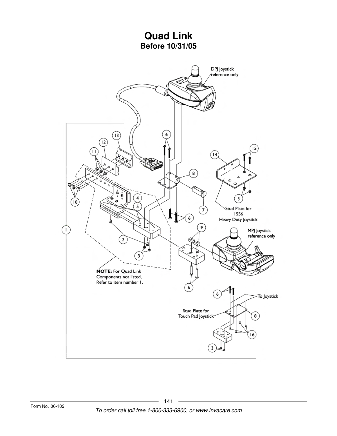 Invacare Formula TRE manual Quad Link 