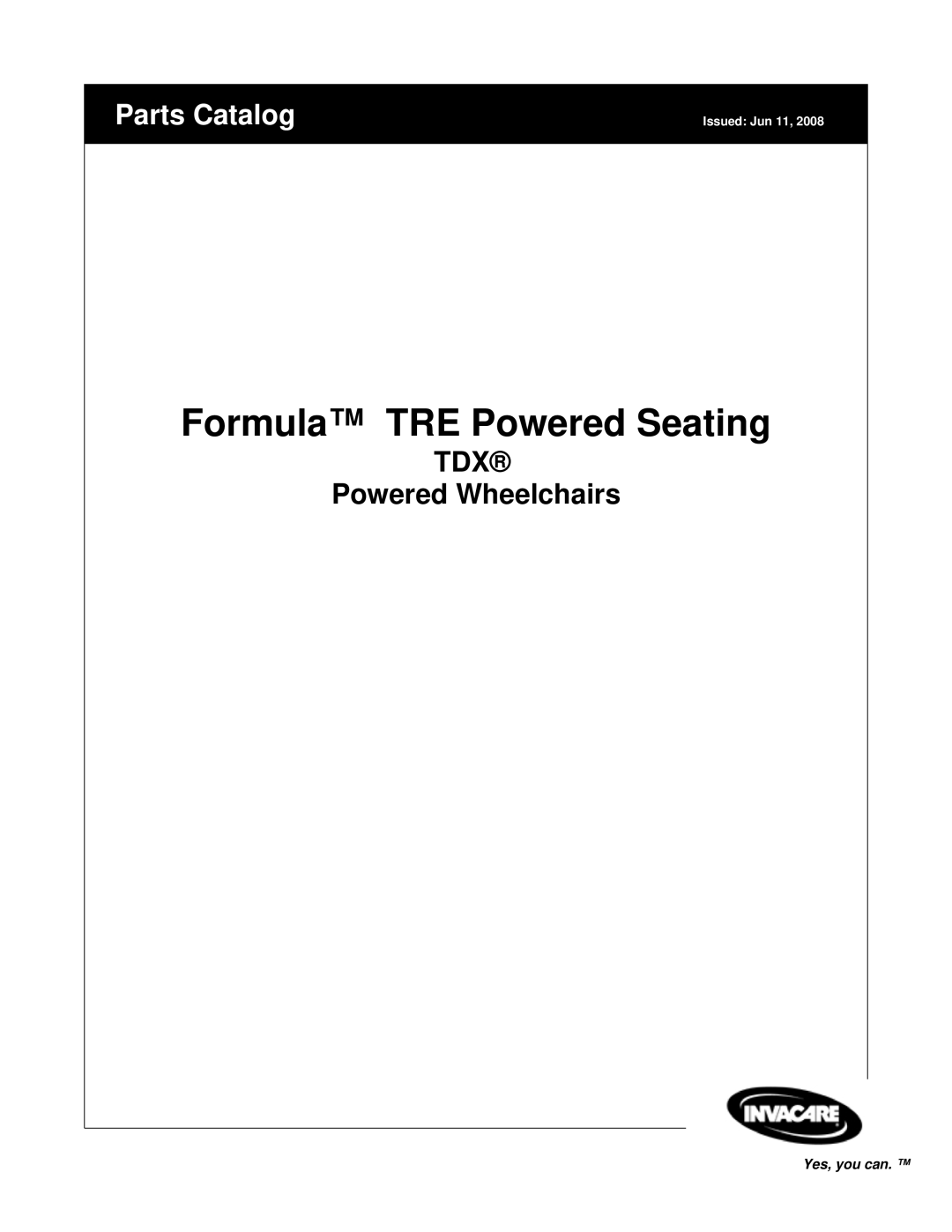 Invacare manual Formula TRE Powered Seating, Powered Wheelchairs 