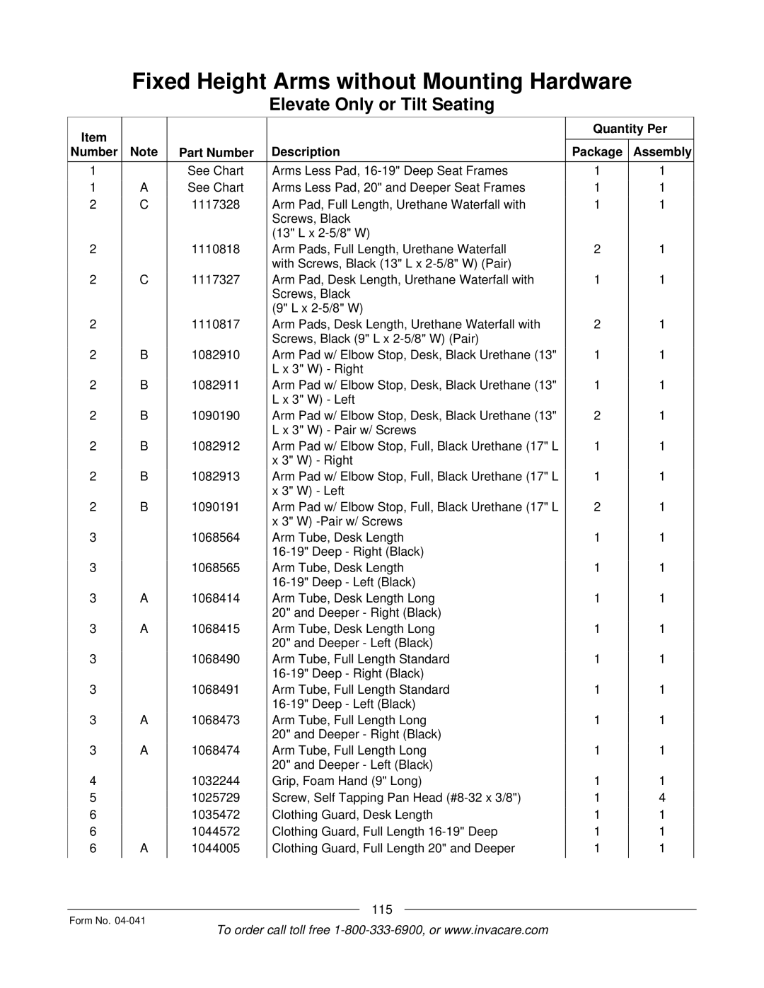 Invacare Formula manual 115 