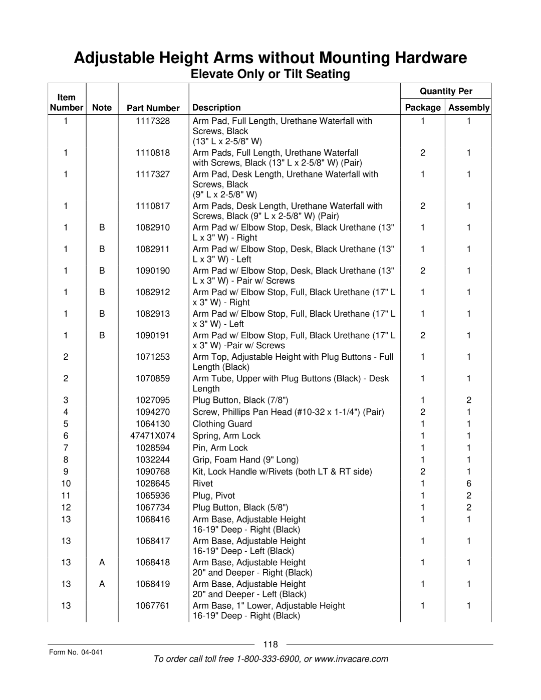 Invacare Formula manual 118 