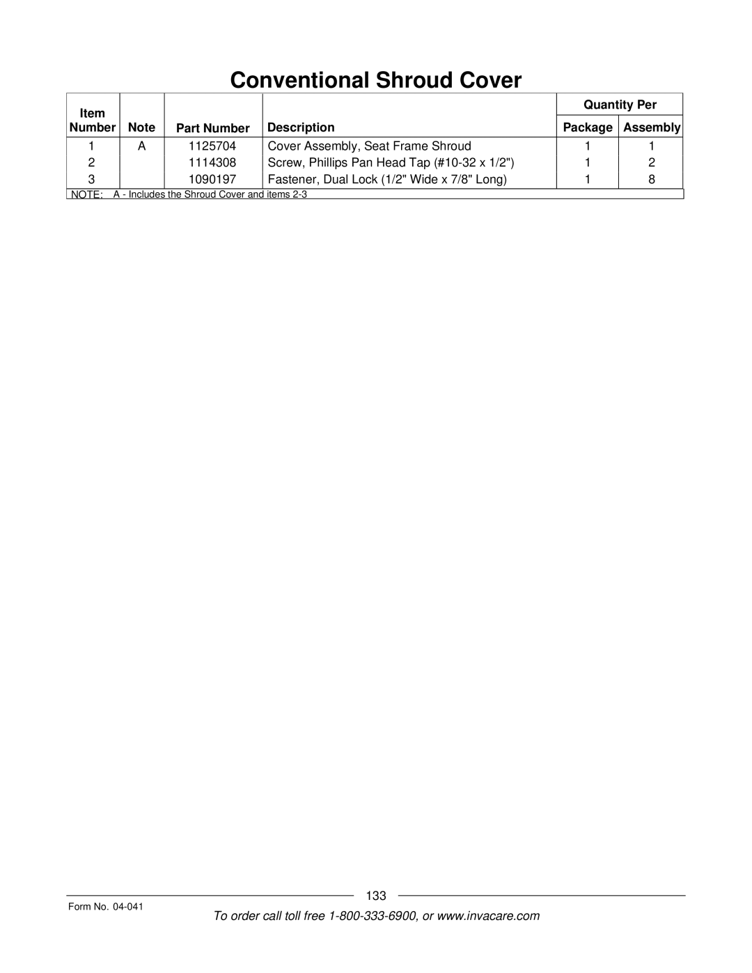 Invacare Formula manual 133 